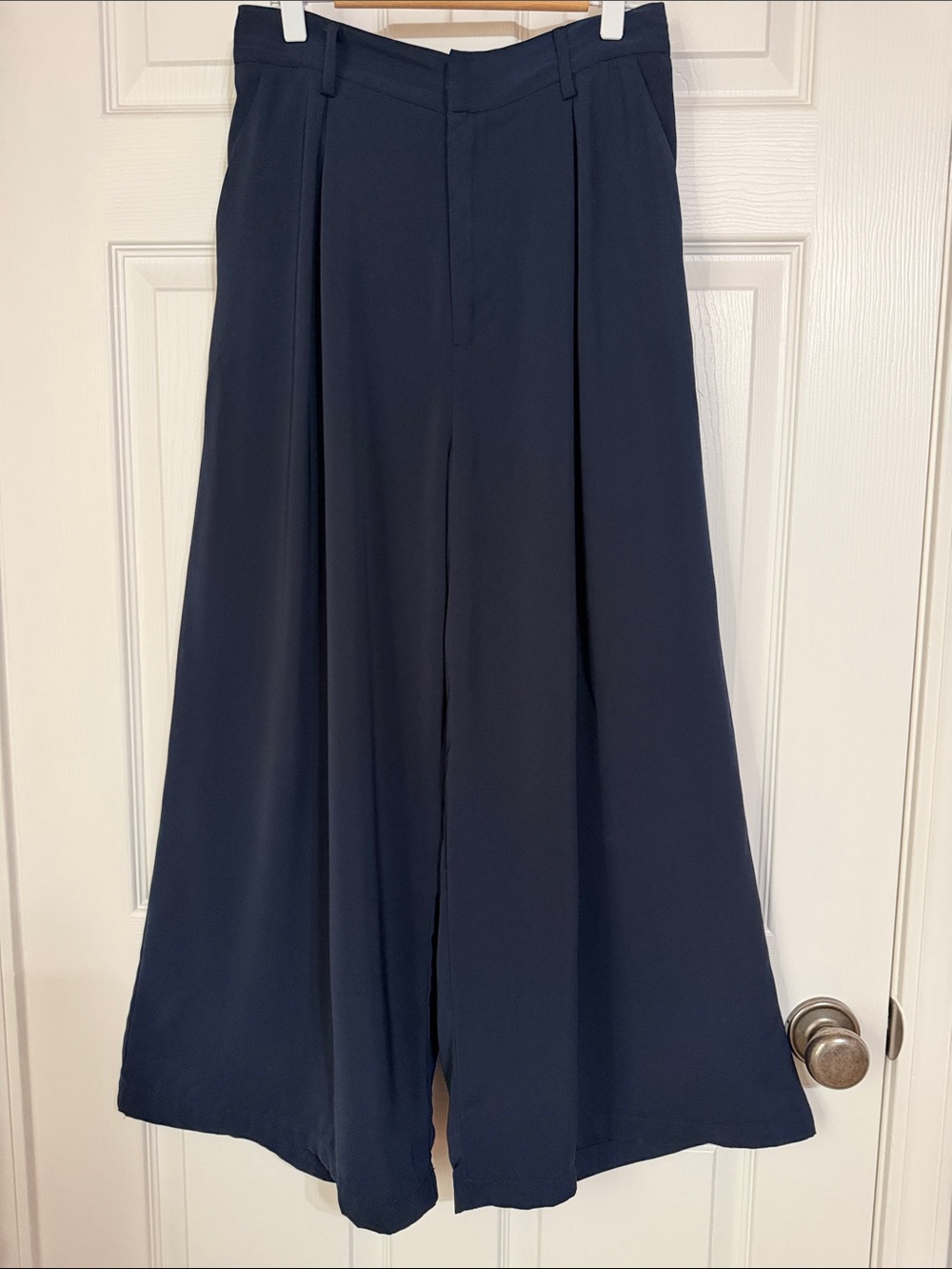 Tronjori Wide Leg Navy Pants